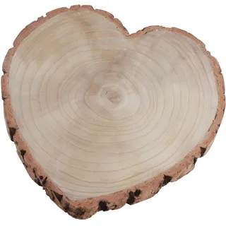 Chaks - Herz Tischdeko aus Holz mit Rinde, natürliche Dekoration für romantische Feste, Valentinstag und Hochzeit