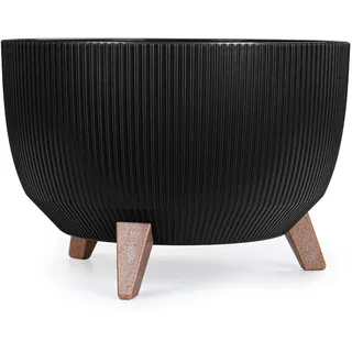 KONZEPT Blumentopf mit Füßen – großer Blumenkübel aus Kunststoff, runde Pflanzschale 40 cm – modern & wetterfest, für Innen und Außen