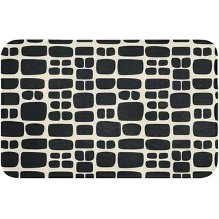 OnlyWow Badematte Modern - Bio - Schwarz Badvorleger 80x50 cm , Anthrazit , Textil , Füllung: Polyurethan (Pur) , Rechteckig , 80x50 cm , Heimtextilien, Badtextilien, Badematten