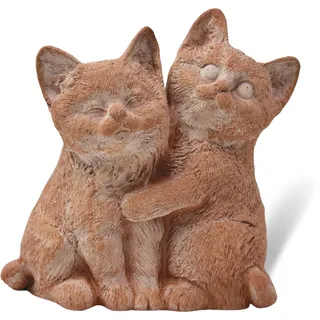 Toocook Handgefertigte Terrakotta-Katze für Gartenmöbel, Heimdekoration, wetterfest, handgefertigte Keramik, hergestellt in Italien, Katzenpaar