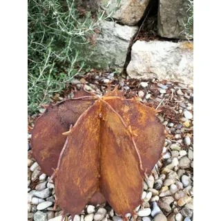 Edelrost runder 3D Kaktus mit Spieß