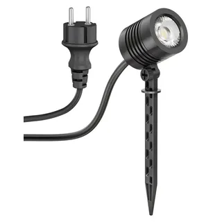 ledscom.de Außenstrahler Kunststoff 18,8 cm IP65 inkl. Stecker schwarz
