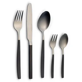 Echtwerk Tafelbesteck Positano Due-Silver/Black Edition, 20-teilig, für 4 Personen, 18/10 mattiert, Edelstahl, Hochwertiges Besteck Set, für Esstisch, Tischdeko für Hochzeiten und festliche Tafeln