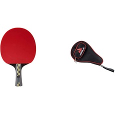 JOOLA Tischtennis-Schläger Carbon PRO & Tischtennishülle Pocket Hülle für Tischtennisschläger, rot, 80502