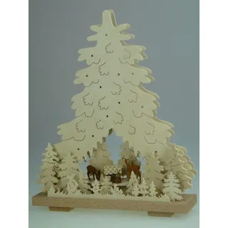 Schwibbogen Weihnachtstanne mit Winterkinder Größe =50x58cm NEU Lichterbogen