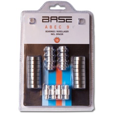 BASE Kugellager ABEC 9 inkl. Spacer, 16er Blister Pack, ideal für Inline-Skates, Skateboards und Roller