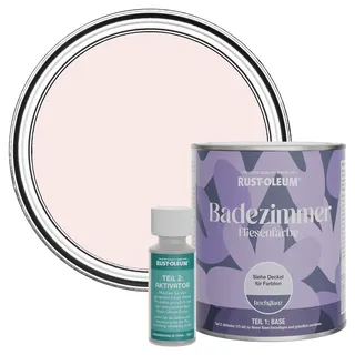 Rust-Oleum wasserfeste hellrosa Fliesenfarbe für Badezimmer in Hochglanz Finish - Porzellan Rosa 750ML