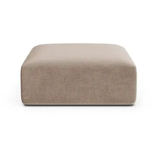 Cosmopolitan Design Pouf Campi aus Samt dunkelbeige , Mokka , Textil , 90x40x90 cm , Wohnzimmer, Sessel, Hocker & Hockerbänke, Poufs