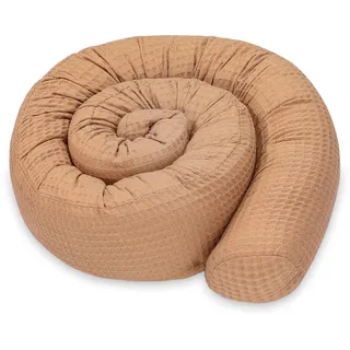 Totsy Baby Seitenschläferkissen Bettschlange Body Pillow 300 cm Baumwolle - Kopfkissen lang Bettrolle Schlafkissen Nackenrolle Kissen Braun