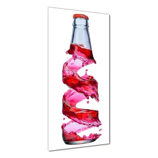 Wallario selbstklebende Duschrückwand 80 x 180 cm mit Motiv Flasche mit roter Brause - Wirbelsturm - Wandverkleidung mit Hochglanzlaminat in Glasoptik