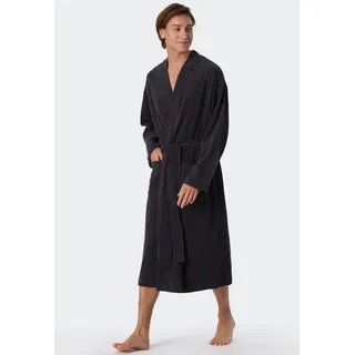 SCHIESSER Herrenbademantel »Feather Terry« Bindegürtel, Seitentaschen, grau
