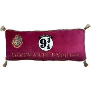 LYO Rechteckiges Kissen Harry Potter mit gesticktem Plateau-Logo 9 3/4 – sehr weiches Material, bequem und angenehm zu ziehen – Dekoration – hochwertige Qualität – Maße: 60 cm x 20 cm