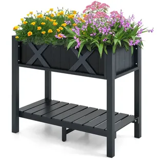Costway Hochbeet 86 x 45 x 73 cm Schwarz