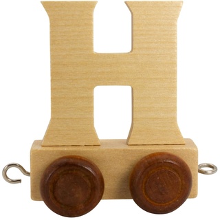 GICO Buchstabenzug aus Holz, Buchstaben Zug, Lok, Waggon, A-Z, H je ca. 5,5 cm, Wunschname (H)