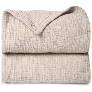 lulumoon Musselin Decke Baby - Atmungsaktive Babydecke,Baby Decken Neugeborenen,Weiche Krabbeldecke für Kinder,Musselin Schlafdecken für Kleinkinder Mädchen Junge 120x120cm(Elfenbein)