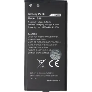 AccuCell Akku passend für Caterpillar CAT B26 Outdoor Handy, Li-Ion, 3,7 Volt 1500mAh
