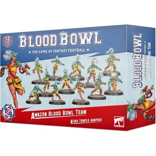 Games Workshop Blood Bowl Amazon Team Miniaturen-Set 12 Spielerinnen 32 mm Basegröße Unbemalt