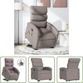 The Living Store Massagesessel mit Aufstehhilfe Taupe Stoff - Taupe