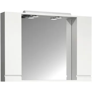 Mid.you Spiegelschrank , Weiß , Holzwerkstoff , 4 Fächer , 100x71x14 cm , erweiterbar , Badezimmer, Badmöbelsets & Badmöbelserien, Badmöbelserien