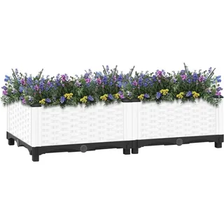 vidaXL Hochbeet 80x40x23 cm Polypropylen - Weiß