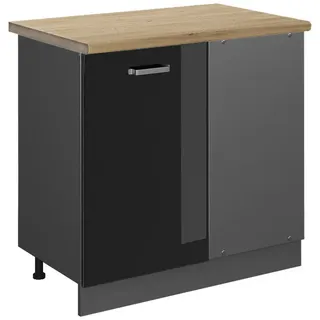 Vicco Eckunterschrank R-Line 86 x 60 x 81,5 cm Schwarz