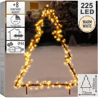 Vilde Deko-Weihnachtsbaum leuchtender LED-Weihnachtsbaum für den Außenbereich aus Metall 225 LED 100 cm - Schwarz