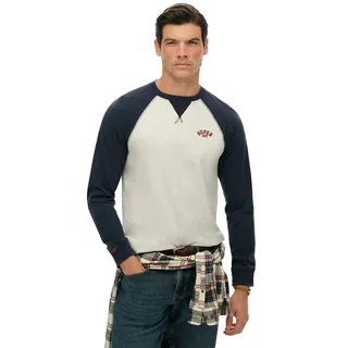 Superdry Vintage Athletic Baseball Langarm-t-shirt - Grey Grindle / Eclipse navy XL