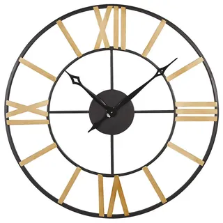 Beliani Wanduhr 80 cm Valsot schwarz/gold