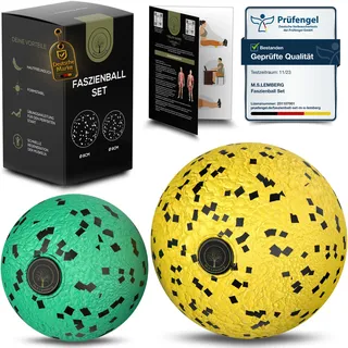 M.S.Lemberg® Faszienball 2er Set [6cm & 8cm] - Massageball für gezielte Selbstmassage der Faszien - Fuß, Rücken, Nacken, Schultern, Beine - Faszienkugel Massagekugel Massage Ball klein