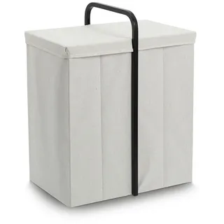 Zeller Present Wäschesammler , Creme , Holz, Textil , Bambus , 51.5x65x35.5 cm , Haushalt & Reinigung, Wäschepflege, Wäschekörbe & Wäschetonnen