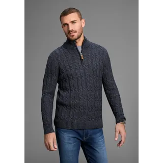 DELMAO Troyer »Bis Größe 3XL« mit Zopfmuster, blau