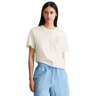 T-Shirt MARC O'POLO DENIM, Damen, Gr. XXL, silky weiß, Jersey, Obermaterial: 100% Baumwolle, relaxed fit normal, Rundhals, Shirts T-Shirt, relaxed aus Organic Cotton