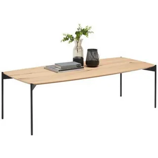 Venjakob Couchtisch , Schwarz, Eichefarben , Holz, Metall , Eiche , furniert , rechteckig , rund , 60x35x139 cm , Goldenes M, Made in Germany, Dgm , Wohnzimmer, Wohnzimmertische, Couchtische, Couchtische eckig