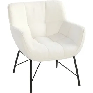 HOMCOM Accent Chair Polyester 69L x 68B x 78,5H cm Cremeweiß