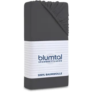 Blumtal Spannbettlaken Jersey 180 x 200 cm grau 2 St.