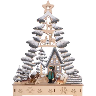 Myflair Möbel & Accessoires Weihnachtsdorf "Weihnachtsdeko" Tannenbaumform, Höhe ca. 33 cm, naturfarben