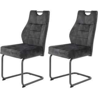 Hela Esszimmerstuhl Mikrofaser schwarz 2er Set
