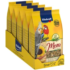 Vitakraft Menü, Vogelfutter für Großsittiche, mit Getreide und Nüssen, Großpackung, ohne Zusatz von Zucker (5x 1kg)