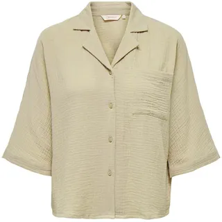 Only Cropped Hemd Bluse Struktur Khaki S