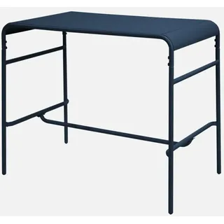 sweeek - Garten-Hochtisch aus Stahl 4 Personen 120 x 70cm x 95 cm - Marineblau - Blau