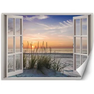 Feeby - 3d Tapete - Fensterblick - 210x150 cm, Fototapete Schlafzimmer - Deko Wohnzimmer - Wallpaper - Wand Deko - Wandtapete XXL - Tapete - Wanddeko - Vliestapete - Landschaft