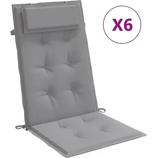 Hochlehner-Auflagen 6 Stk. Grau Oxford-Gewebe - Grau