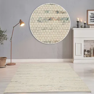 THEKO Wollteppich »Alpen« rechteckig 12 mm Höhe handgewebter Wendeteppich, meliert, reine Wolle, Wohnzimmer, bunt