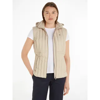 Tommy Hilfiger Daunenweste »FEMININE LW DOWN VEST«, mit Logostickerei, beige