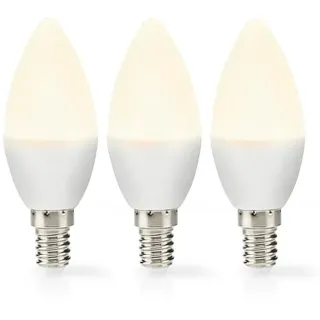 Nedis LED-Kerze 4,9W E14 matt 3er Pack 470lm 2700K Ersatz für 42W Lebensdauer 15000h