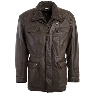 Kurzmantel JCC "Ledermantel 41607", Herren, Gr. 56, braun, Obermaterial: 100% Lammnappaleder LANA. Futter: 100% Polyester PES., Mäntel Kurzmantel