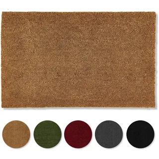 Carpido rutschfeste Kokosmatte - 50 x 80 cm Natur - Nachhaltige Naturfaser für den überdachten Außenbereich - 100% Kokos Fußmatte - Türmatte Eingang