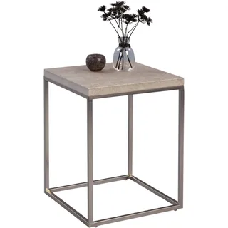 M2 Kollektion Olaf Beistelltisch, Holzdekor, Metall Betonoptik, 40 x 40 x 52 cm