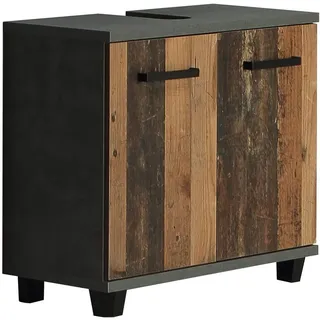 FORTE Veris Unterschrank mit 2 Türen, Holzwerkstoff, Betonoptik/Old Wood Vintage, 62 x 68,6 x 34,8 cm