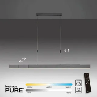 Paul Neuhaus LED Pendelleuchte PURE MOTO e-SLIDE® elektrisch ausfahrbar dimmbar Fernbedienung CCT grau Wohnzimmer, Schlafzimmer, Esszimmer, Flur, Küche, Büro 2525-15, 2525-95, 2525-60 - Grau